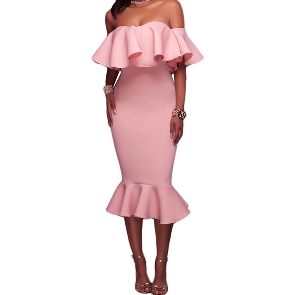 Maternity Off The Shoulder Bodycon Mermaid Dress